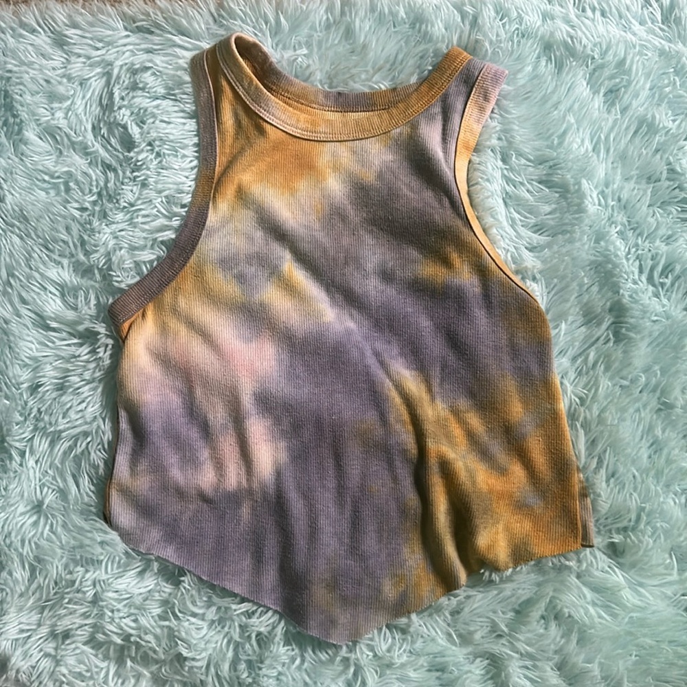 Rebellious One Corset Cut Crop Tie-dye Tank Top Women’s Size Medium
